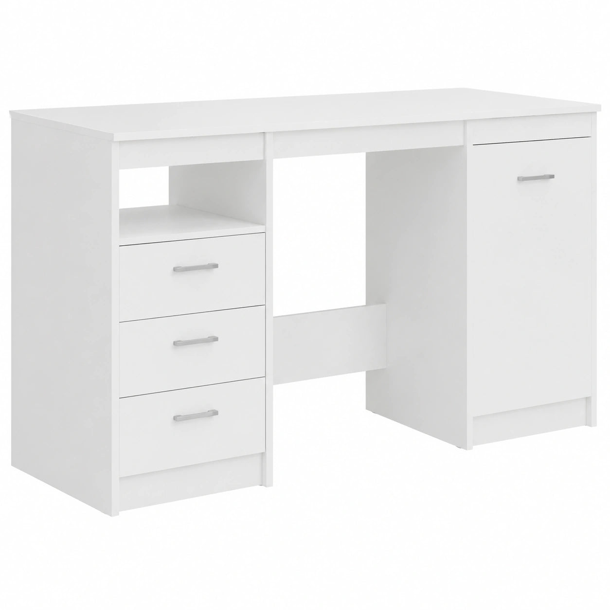 Mesa de Estudio con Cajones para Oficina y Hogar, Blanca