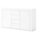 Aparador Moderno Blanco con Almacenamiento y Cajones para Comedor 120x36x69 cm
