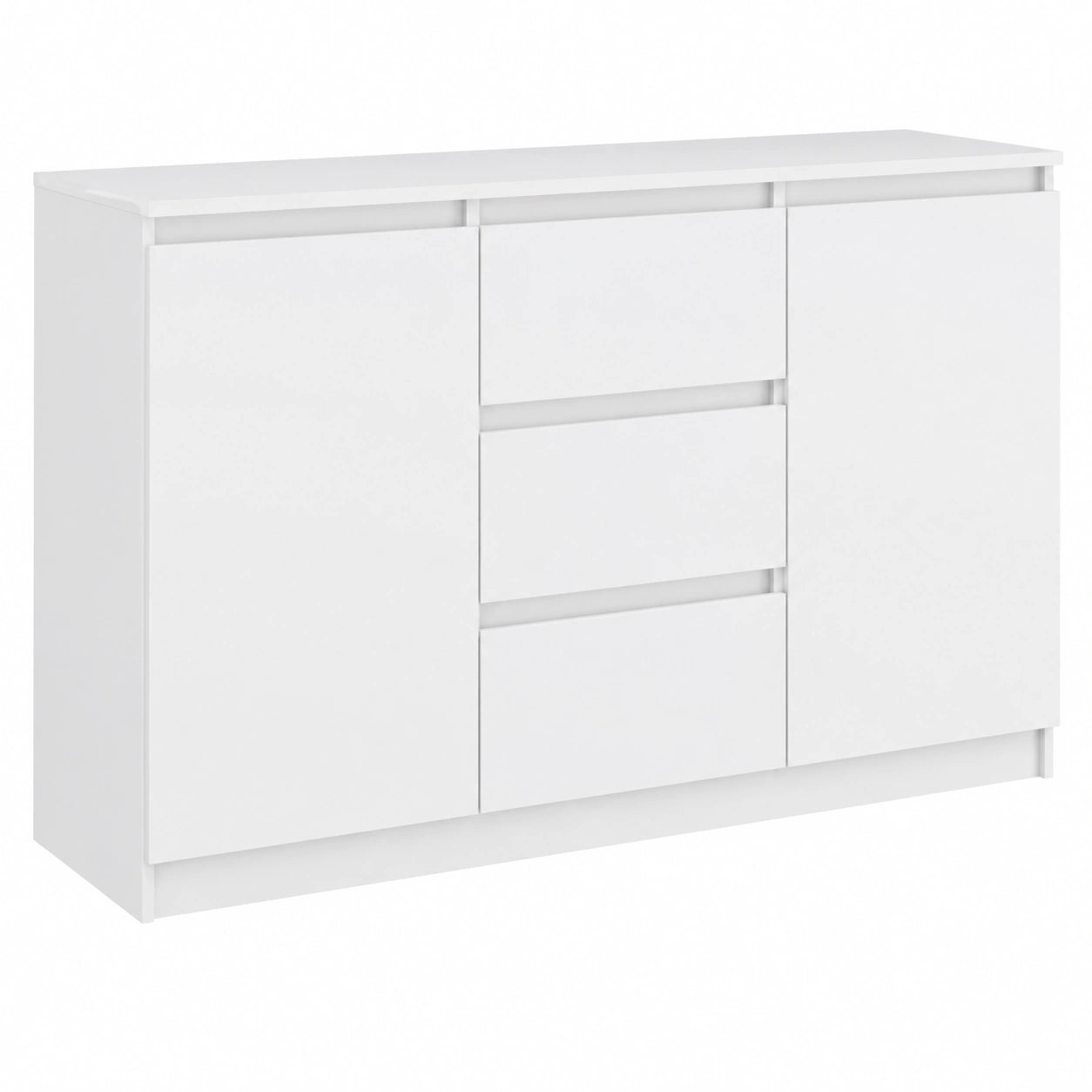 Aparador Moderno con Almacenamiento: 2 Puertas y 3 Cajones en Blanco, 120 x 40 x 75 cm