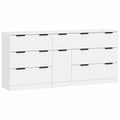Mueble Aparador de Madera Blanca con 3 Cajones