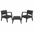 Set de Muebles de Jardín para Exterior Miami - Conjunto de 2 Plazas en Grafito, Hecho en España con Materiales Reciclados