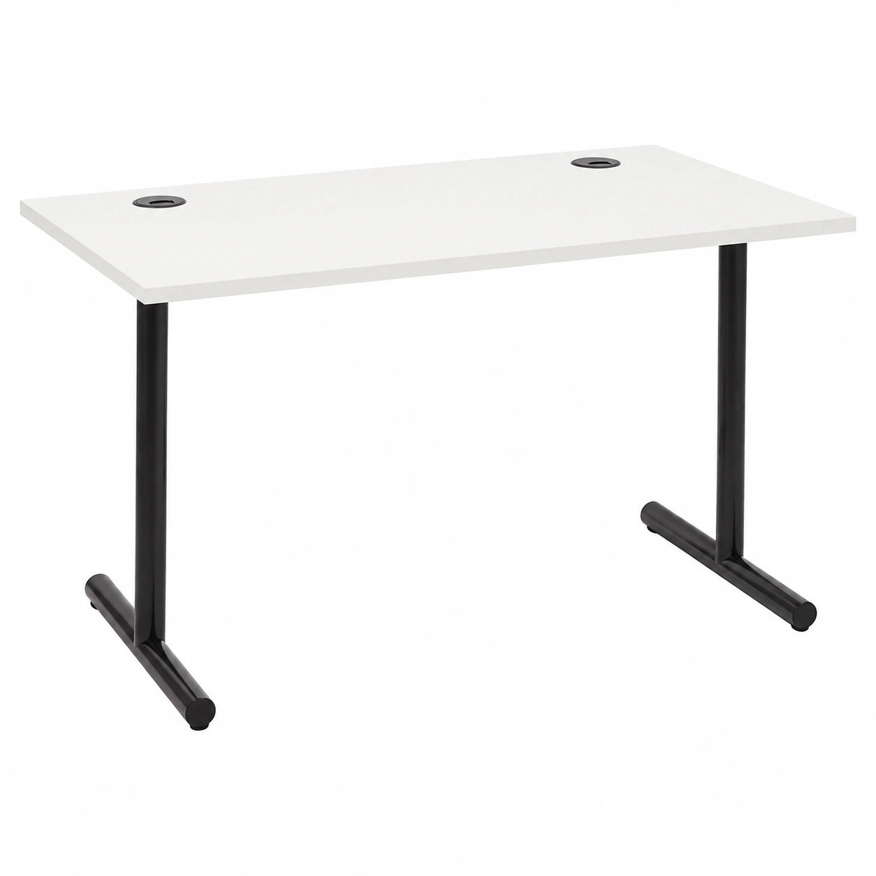 Escritorio Moderno Amazon Basics para Oficina y Juegos, con Gestión de Cables, 120x60x73,6 cm, Blanco