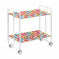 Mesa Plegable con Ruedas, Estructura Blanca, Tamaño Único