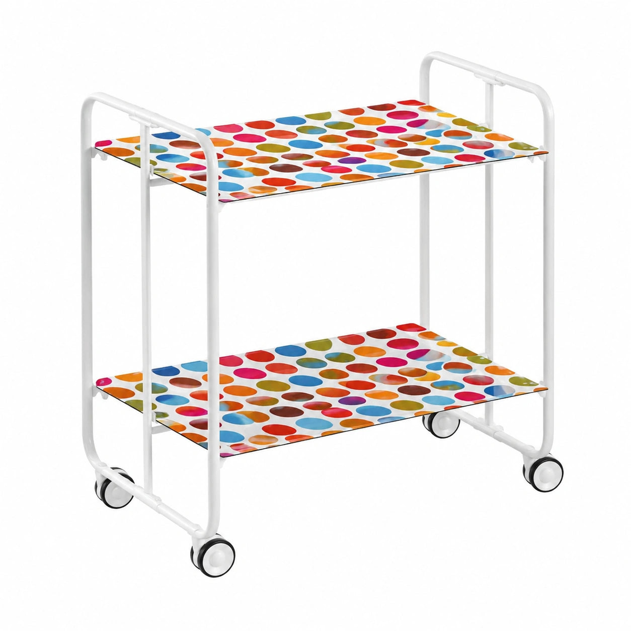 Mesa Plegable con Ruedas, Estructura Blanca, Tamaño Único