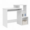 Escritorio Moderno de Madera con Cajón, 106x41x88.5 cm, Diseño Ergonómico y Minimalista para Oficina