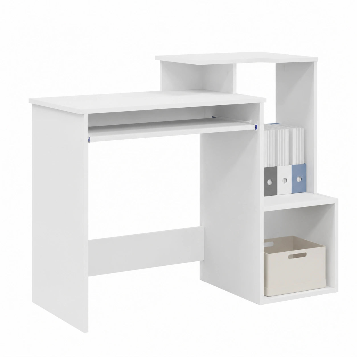 Escritorio Moderno de Madera con Cajón, 106x41x88.5 cm, Diseño Ergonómico y Minimalista para Oficina