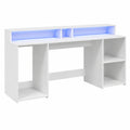Escritorio con LED Blanco de Madera Compuesta 200x55x91 cm vidaXL