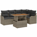 Conjunto Modular de Sofás de Jardín 6 Piezas con Cojines, Gris, Muebles de Exterior Impermeables para Balcón y Terraza
