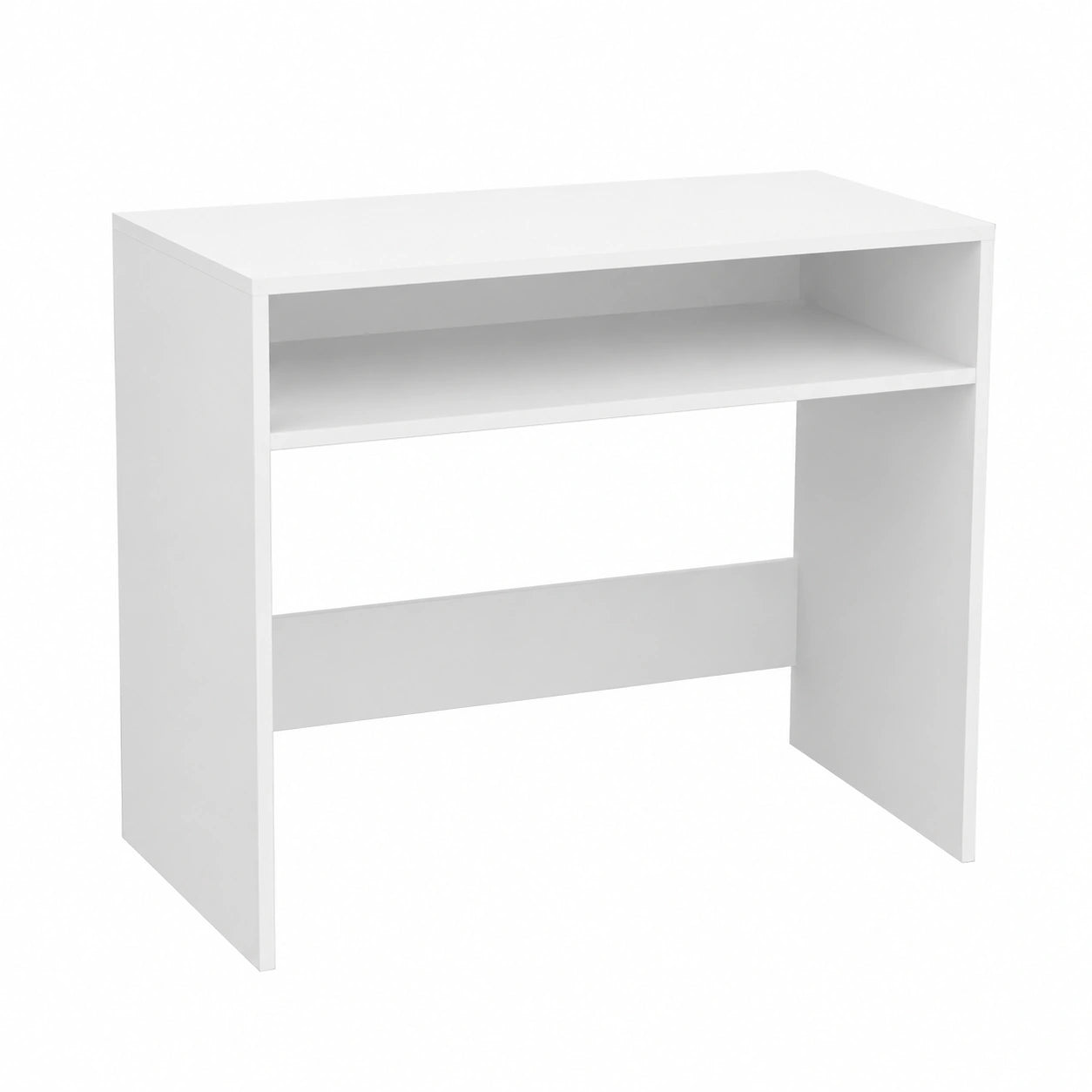 Mesa de Estudio Juvenil 90cm con Estante, Blanca