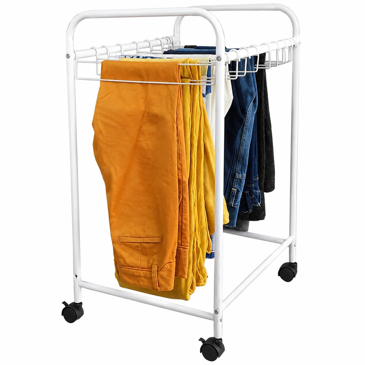 Carrito de Almacenamiento de Metal con Ruedas y Freno para Ropa