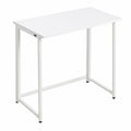 Mesa Plegable Blanca 80x50x72 cm - Escritorio de Estudio y Oficina con Estructura Metálica Moderna