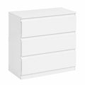 Cómoda con 3 Cajones, Moderna y Versátil, 70 cm Ancho, Blanco