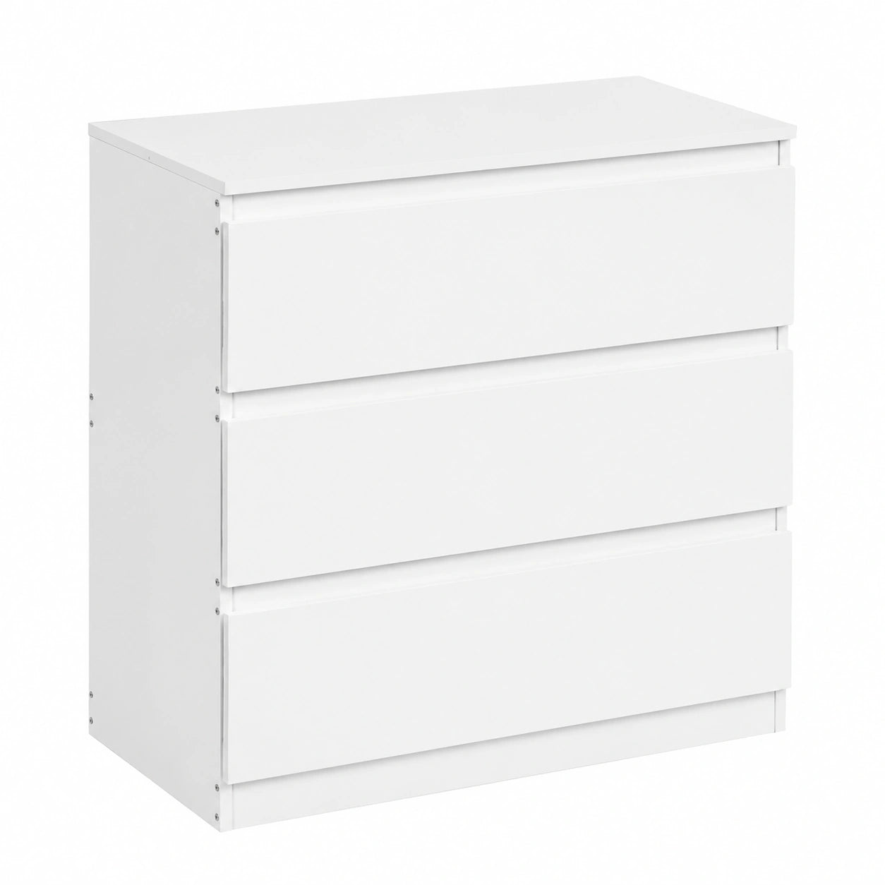 Cómoda con 3 Cajones, Moderna y Versátil, 70 cm Ancho, Blanco