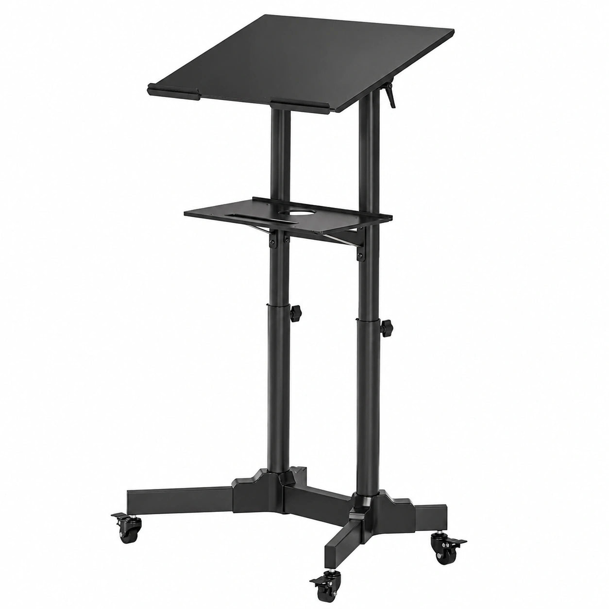 Mesa Auxiliar Ajustable con Ruedas para Ordenador Portátil