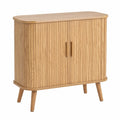 Aparador de MDF Roble con Puertas Persiana 80x40x80 cm - Versátil y Decorativo
