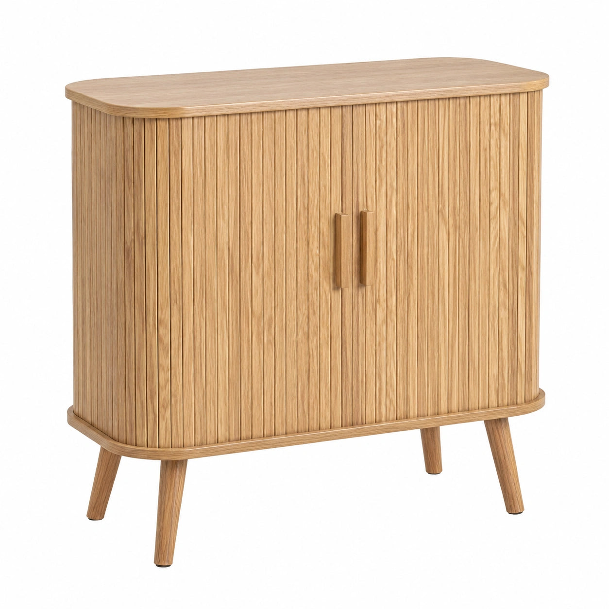 Aparador de MDF Roble con Puertas Persiana 80x40x80 cm - Versátil y Decorativo
