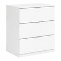 Cómoda de 3 Cajones en Blanco Artik 80x77x38 cm para Dormitorio