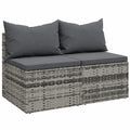 Conjunto de Sofás para Jardín con Cojines, Ratán Sintético, Gris, 2 Piezas